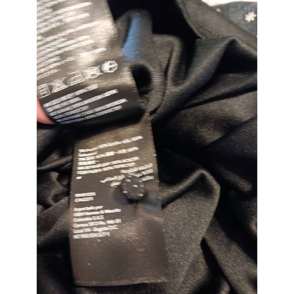 H&M Womens Sz 8 Dress 3/4 Sleeve Flowers Gold Black V Neck A Line Midi Length - Picture 8 of 8